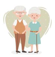alte Leute, süßes Paar Großeltern, ältere Personen, Familienmitglieder Zeichentrickfiguren vektor