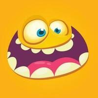 tecknad serie monster ansikte. vektor halloween monster avatar