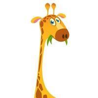 Karikatur komisch Giraffe. Vektor Illustration von afrikanisch Savanne Giraffe