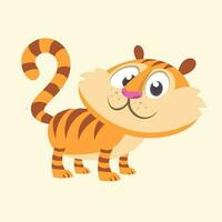 Karikatur Tiger Symbol. eben hell Farbe vereinfacht Vektor Illustration