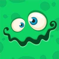 Karikatur Monster- Gesicht. Vektor Halloween Grün Monster- Benutzerbild