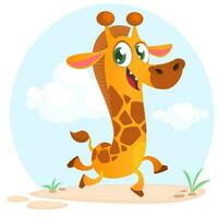 cool Karikatur Giraffe. Vektor Illustration.