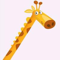 tecknad serie giraff maskot. vektor illustration av afrikansk savann giraff leende. bra för klistermärke skriva ut eller design