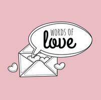 spela teater av kärlek sändning brev valentine tecknad serie digital stämpel översikt vektor