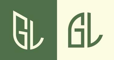 kreativ einfach Initiale Briefe gl Logo Designs bündeln. vektor