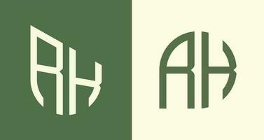 kreativ enkel första brev rk logotyp mönster bunt. vektor