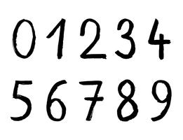Handschriftliche Zahlen auf weißem Hintergrund, Brusk Schlaganfall vektor