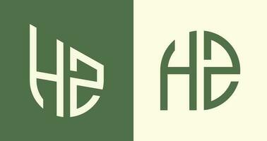 kreativ einfach Initiale Briefe hz Logo Designs bündeln. vektor