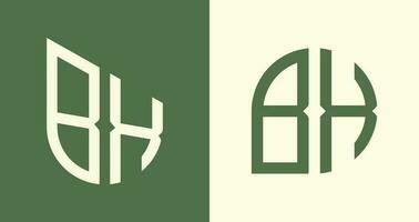 kreativa enkla initiala bokstäver bx logo designs bunt. vektor