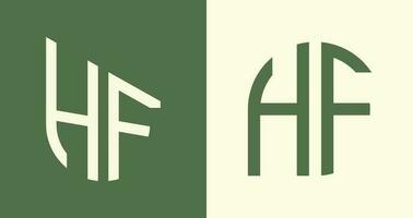 kreativ einfach Initiale Briefe hf Logo Designs bündeln. vektor