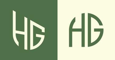 kreativ enkel första brev hg logotyp mönster bunt. vektor