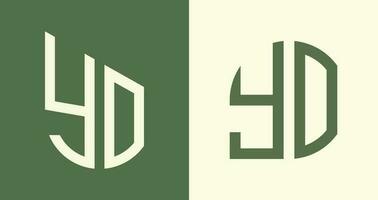 kreativ einfach Initiale Briefe yo Logo Designs bündeln. vektor