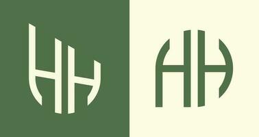 kreativ einfach Initiale Briefe hh Logo Designs bündeln. vektor