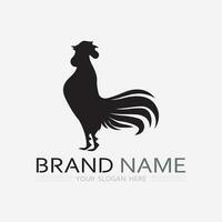 Hähnchen Logo Hahn und Henne Logo zum Geflügel Landwirtschaft Tier Logo Vektor Illustration Design