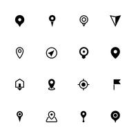 Kartpositionsikoner samling, symbol för appar, webbplatser eller utskrift