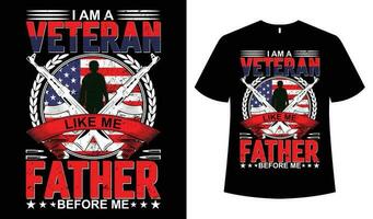 USA veteran- t-shirt design mall vektor bild.