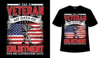 USA veteran- t-shirt design mall vektor bild.