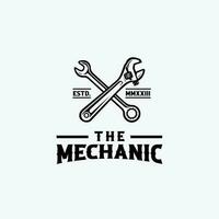 de mekaniker logotyp vektor konst isolerat. korsning rycka verktyg logotyp. bäst för mekaniker relaterad industri
