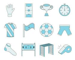 12 fotboll ikoner uppsättning vektor