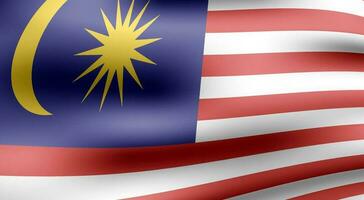 realistisch wellig Malaysia Flagge Hintergrund Design vektor