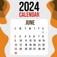 Kalender 2024 bunt Vorlage Design vektor