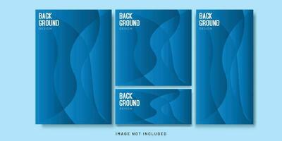 Hintergrund Blau Gradient abstrakt geometrisch Flyer und Sozial Medien bündeln einstellen vektor