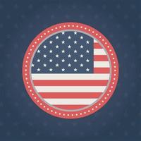 glad minnesdag, badge flagg ram blå bakgrund amerikansk firande vektor