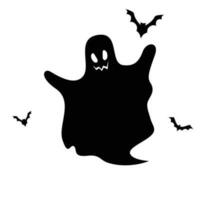 vektor hand dragen platt halloween spöke illustration