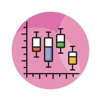 vorsichtig gefertigt Symbol von Leuchter Diagramm im modisch Stil, Prämie Vektor Design