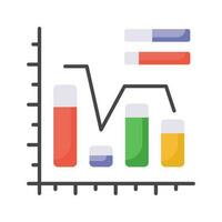 vorsichtig gefertigt Symbol von Bar Diagramm im modisch Stil, Prämie Vektor Design