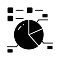 greifen diese vorsichtig gefertigt Symbol von Kuchen Graph, Geschäft Analyse Vektor