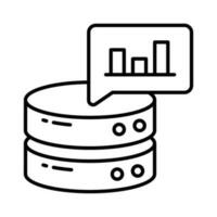 bar Diagram med databas som visar begrepp vektor av databas analys, premie ikon