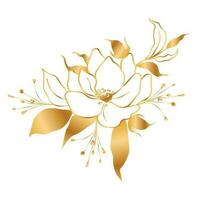 Vektor golden Linie Pfingstrose Blume im orientalisch Trend