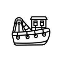 Angeln Boot Symbol Design isoliert auf Weiß Hintergrund vektor