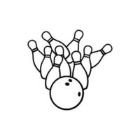 bowling ikon vektor. käglor illustration tecken. strejk symbol eller logotyp. vektor