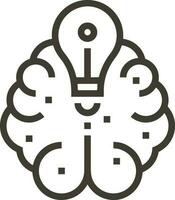 Gehirn Idee Symbol Symbol Vektor Bild. Illustration von das kreativ Intelligenz denken Design Bild. eps 10