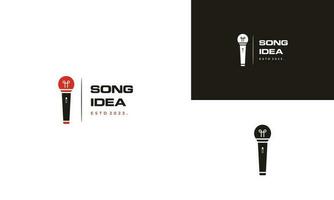 kreativ sångare logotyp design, mikrofon kombinera med lampa logotyp modern begrepp vektor