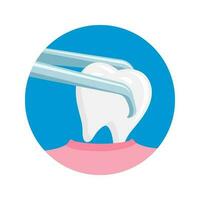 Zahn Extraktion Vektor Illustration. Zahnschmerzen Symbol Zeichen Symbol