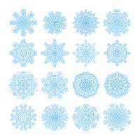 Schneeflockenvektorsymbole, Weihnachtsschneeikonen eingestellt vektor