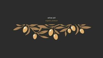 Olive aufwendig Etikett, griechisch Muster Vektor bio gestalten