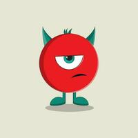 ein Karikatur rot Monster- mit einer Augen vektor