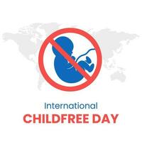 Silhouette von rot Kreuz Plazenta Illustration. Vektor Illustration zum International kinderfrei Tag im 1 August