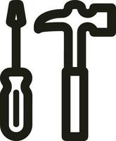 skruvmejsel reparera ikon symbol vektor bild. illustration av de fixera toolkit design bild. eps 10