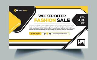 Wochenende Angebot Mode Verkauf Sozial Medien Banner oder Sozial Medien Vorlage Design vektor