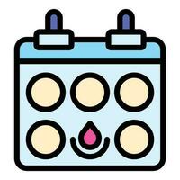 Menstruation Kalender Symbol Vektor eben