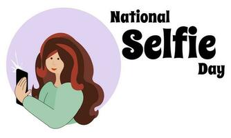 National Selfie Tag, Idee zum ein horizontal Poster, Banner, Flyer, Postkarte Design vektor