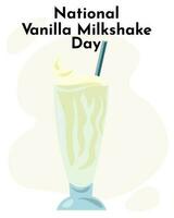 nationell vanilj milkshake dag, aning för vertikal affisch, baner, flygblad vektor