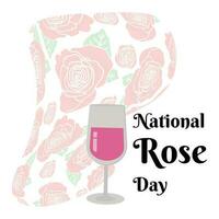 National Rose Tag, Banner oder Poster Design zum ein Beliebt inoffiziell Urlaub vektor