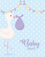 Babyparty, Storch mit Windel vektor