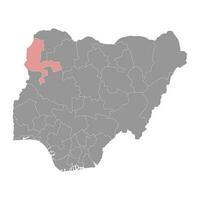 Kebbi Zustand Karte, administrative Aufteilung von das Land von Nigeria. Vektor Illustration.